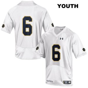 Notre Dame Fighting Irish Youth Tony Jones Jr. #6 White Under Armour No Name Authentic Stitched College NCAA Football Jersey QJY3299QQ